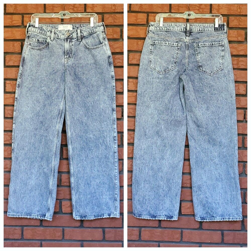 Hollister Low Rise Baggy Jeans Womens 6 R W26 Wide Leg Denim Skater Grunge Y2K